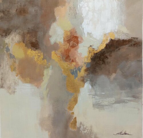 Neutral and Gold Abstract di Silvia Vassileva, Pittura in vendita su Singulart