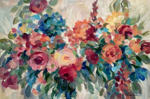 Flower Market de Silvia Vassileva, Pintura a la venta en Singulart