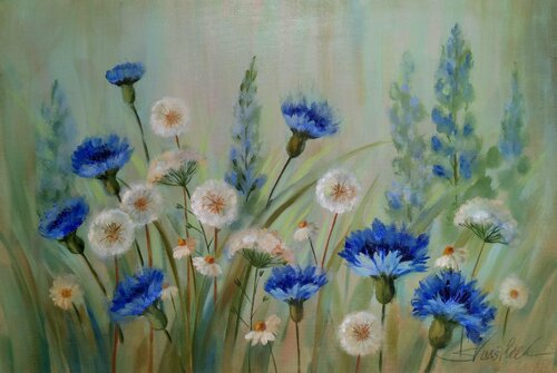 Fleurs des Chapmpes van Silvia Vassileva, Schilderij te koop op Singulart