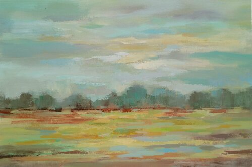 Teal Forest van Silvia Vassileva, Schilderij te koop op Singulart