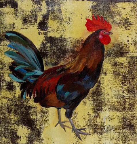 Rooster in the Sun von Silvia Vassileva, Malerei kaufen auf Singulart
