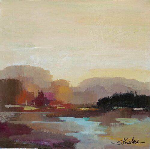 Maroon Landscape van Silvia Vassileva, Schilderij te koop op Singulart