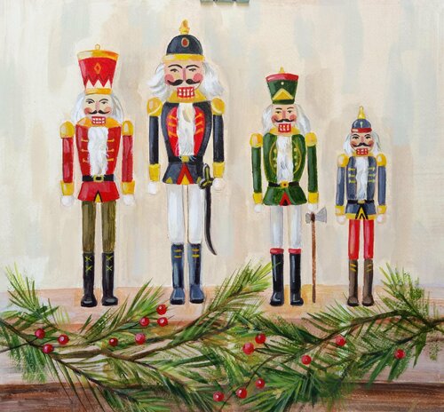 Christmas - Nutcrackers on a Mantel Silvia Vassileva