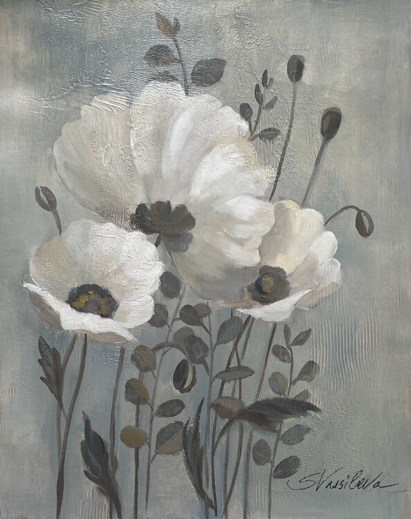 Poppies on Blue Silvia Vassileva