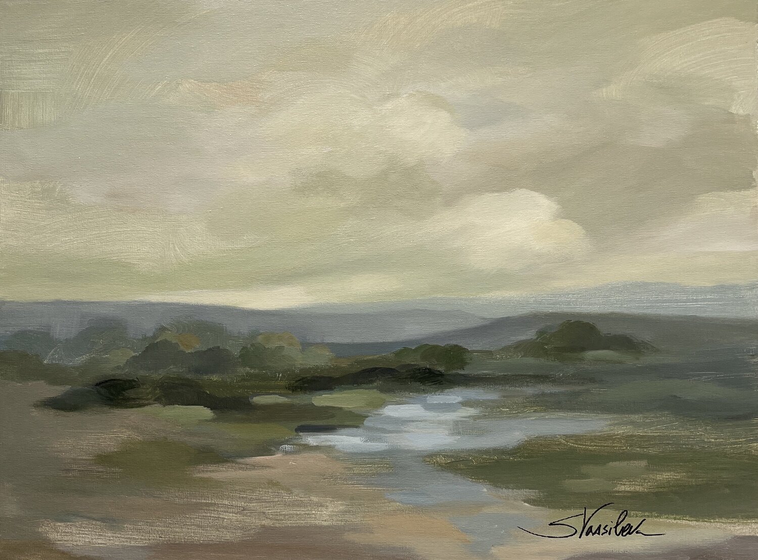 Muted Green Landscape Silvia Vassileva