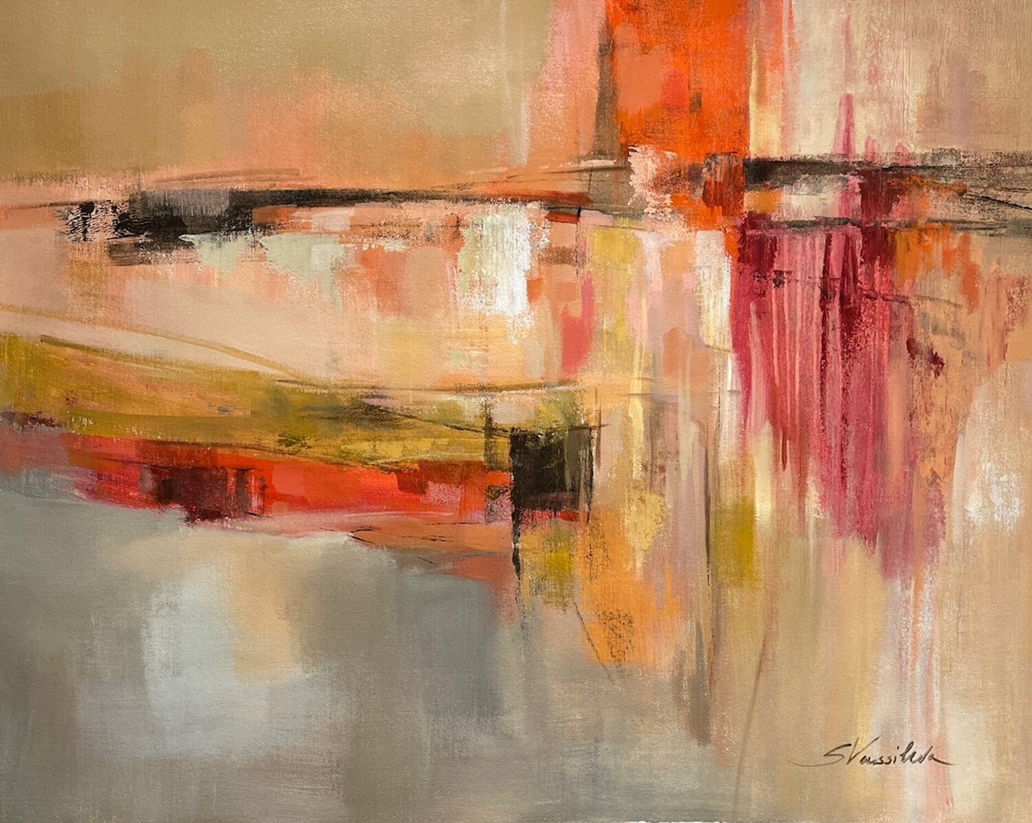 Tangerine Glow Silvia Vassileva Original painting for sale