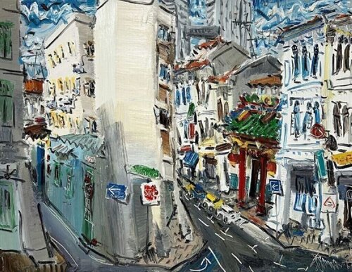 Keong Saik Road by Zhu Hong, Painting for Sale on Singulart