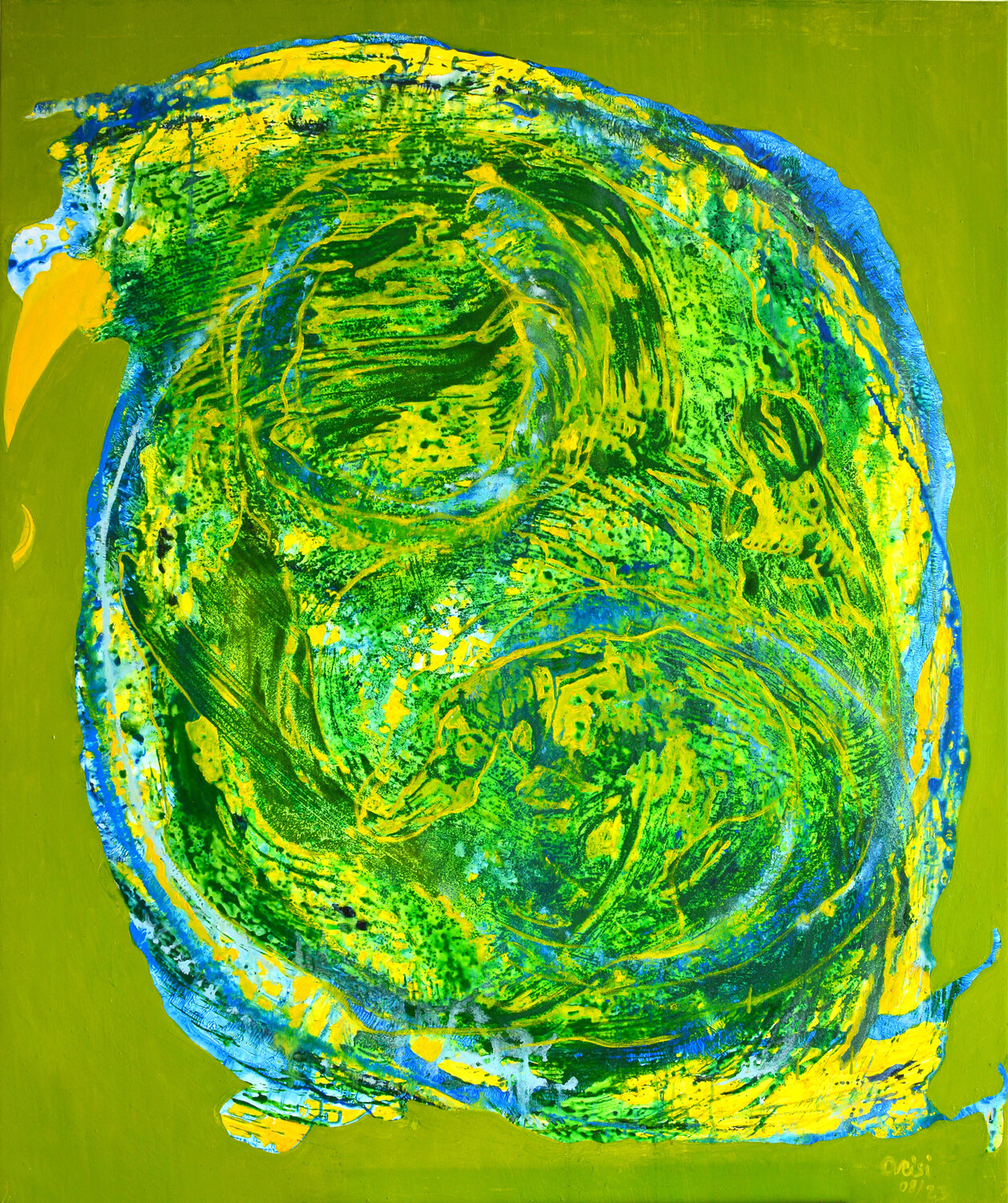 Thirty Birds Simorgh“ Dragon #II Mehdi Oveisi Originalgemälde zu verkaufen
