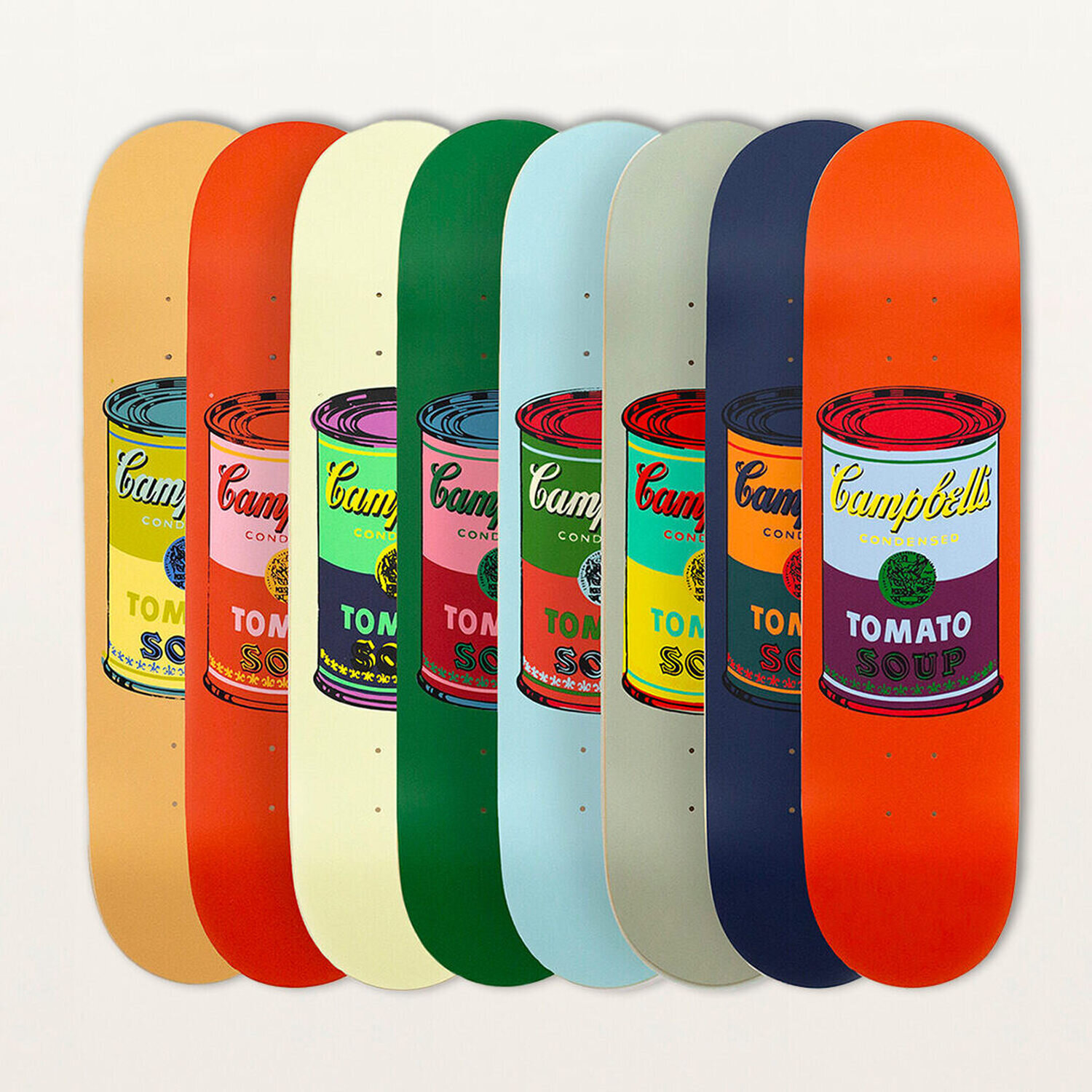 Set of 8 Colored Campbell's Soup Cans The Skateroom Andere Medien zu verkaufen