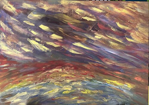 Sternschnuppen Meer über der Erdkugel von Steven Elijah Neuhaus, Malerei kaufen auf Singulart