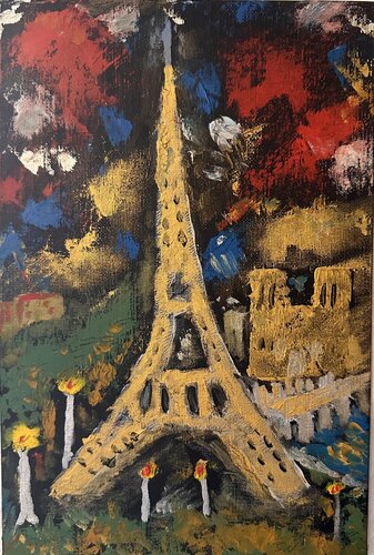 Vom Eifelturm Auf dem weg zur Brücke Pont de l'Alma über die Seine zu Notre-Dame di Steven Elijah Neuhaus, Pittura in vendita su Singulart