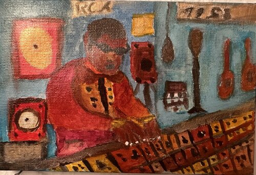 Ray Charles in den legfendären RCA Studios di Steven Elijah Neuhaus, Pittura in vendita su Singulart