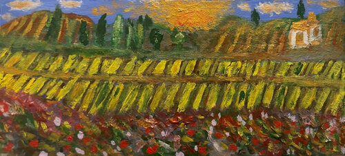 Landwirtschaft und Weinberge Südfrankreichs von Steven Elijah Neuhaus, Malerei kaufen auf Singulart