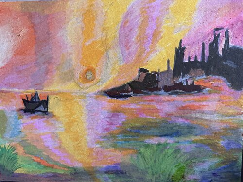 Auf der Reise ins Licht van Steven Elijah Neuhaus, Schilderij te koop op Singulart