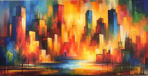 Urban City Kunst Part 2 by Steven Elijah Neuhaus, Painting for Sale on Singulart