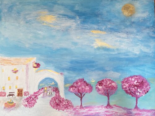 Ezè zwischen Monaco und Nizza van Steven Elijah Neuhaus, Schilderij te koop op Singulart