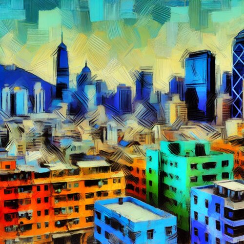 Digital Paint Urban City lights 3 di Steven Elijah Neuhaus, Pittura in vendita su Singulart