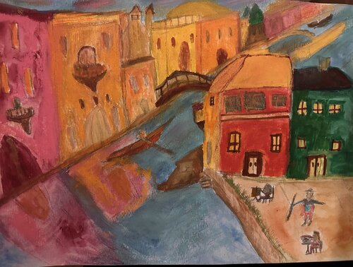 Eine Stadt und Süd Frankreich de Steven Elijah Neuhaus, Pintura a la venta en Singulart