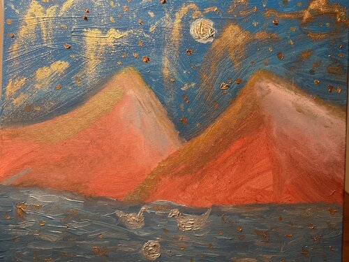 Freiheit am See unter Sternen mit 2 Enten par Steven Elijah Neuhaus, Peinture en vente sur Singulart