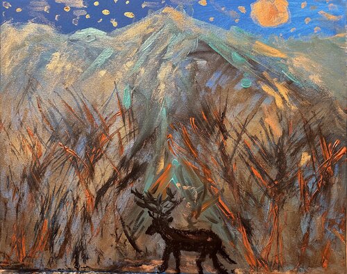 Der Hirsch der Zeit par Steven Elijah Neuhaus, Peinture en vente sur Singulart