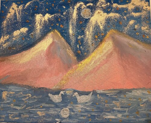 Enten im Mondschein par Steven Elijah Neuhaus, Peinture en vente sur Singulart