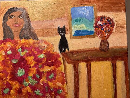 Eine besondere Blumenfrau par Steven Elijah Neuhaus, Peinture en vente sur Singulart