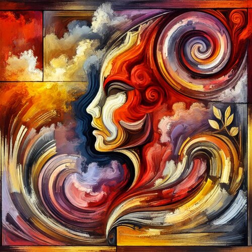 Digital painting mit AI die Frau der Farben von Steven Elijah Neuhaus, Digital kaufen auf Singulart