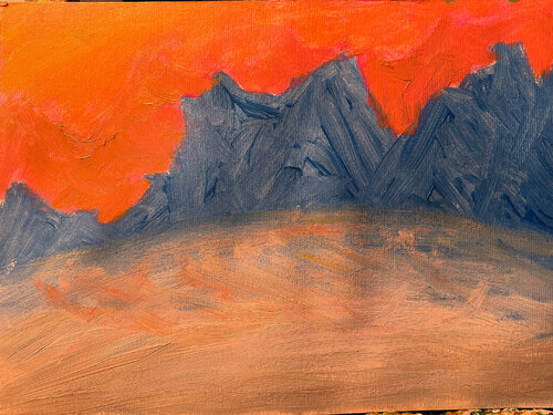 Warme Landschaft in den kühlen Bergen di Steven Elijah Neuhaus, Pittura in vendita su Singulart