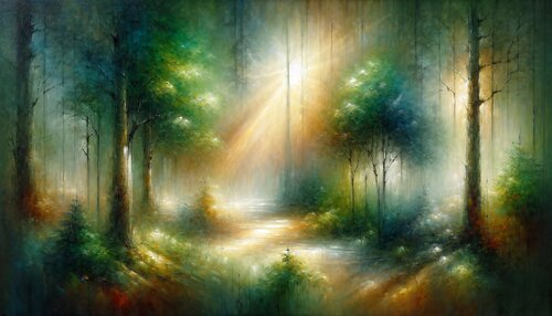 Waldlichtung im August (Digital Paint) par Steven Elijah Neuhaus, Peinture en vente sur Singulart