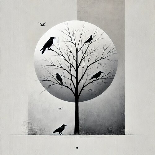 Der Baum und die Vögel 2 (digital Paint) van Steven Elijah Neuhaus, Schilderij te koop op Singulart