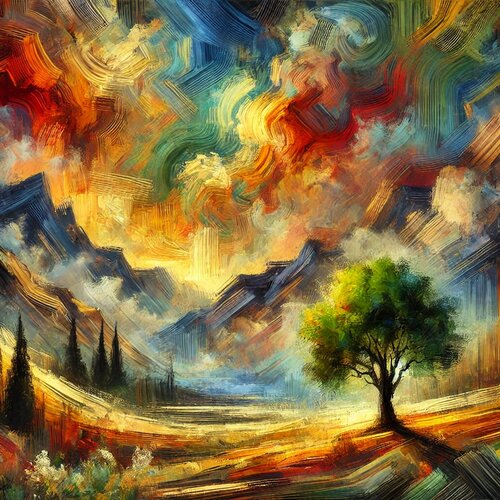 Der Baum der Hoffnung mix traditionelle Malerei mit moderner technologie di Steven Elijah Neuhaus, Pittura in vendita su Singulart