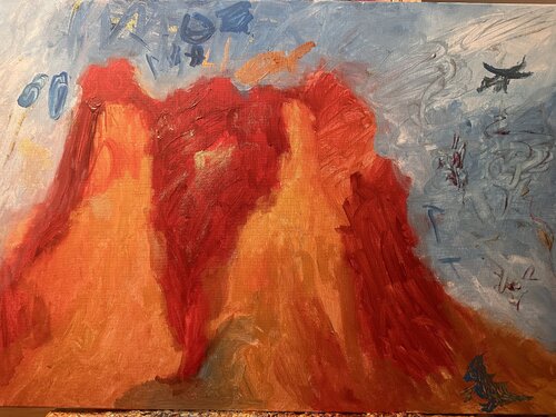 Vater und Sohn Werk der Vulkan der Kindheit di Steven Elijah Neuhaus, Pittura in vendita su Singulart