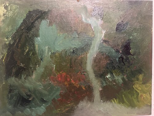 Vater und Sohn Work Dschungel Wasserfall par Steven Elijah Neuhaus, Peinture en vente sur Singulart