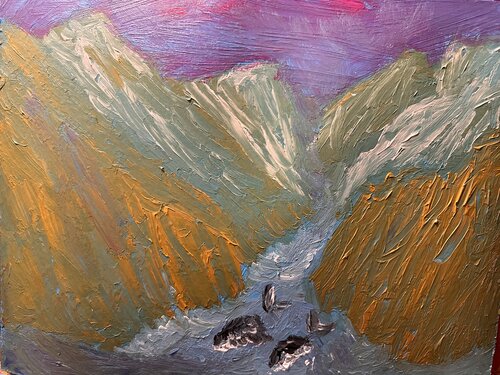 Orcas in Fjord Norwegen 2024 di Steven Elijah Neuhaus, Pittura in vendita su Singulart