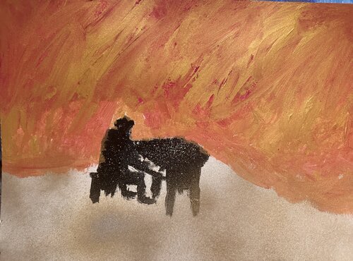 Der Piano Mann im Himmel von Steven Elijah Neuhaus, Malerei kaufen auf Singulart