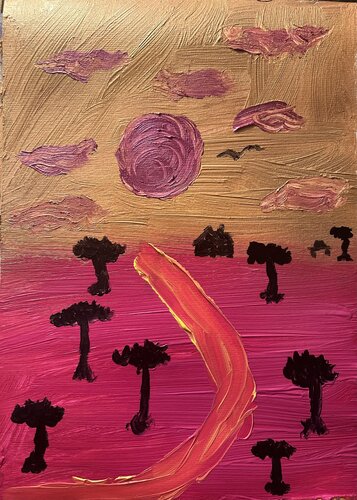 Der goldene weg in die Freiheit van Steven Elijah Neuhaus, Schilderij te koop op Singulart