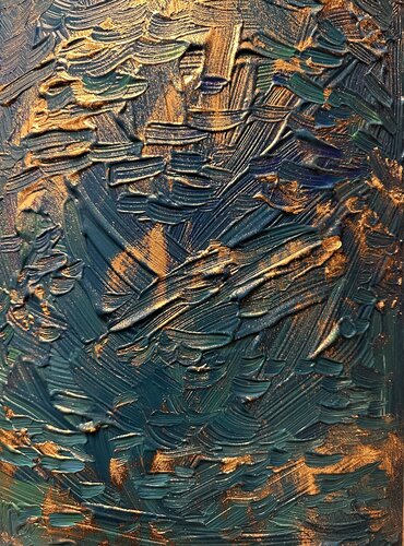 Blau grün goldene Verläufe di Steven Elijah Neuhaus, Pittura in vendita su Singulart