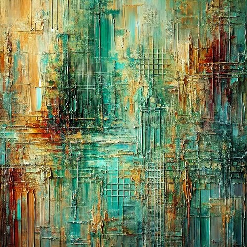 City Abstract –Original Digitalpainting auf Fine-Art-Leinwand von Steven Elijah Neuhaus, Malerei kaufen auf Singulart