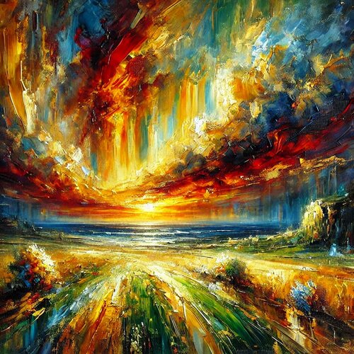 Farbenpracht AI Digital painting physisch bearbeitet neurodiverser Künstler di Steven Elijah Neuhaus, Pittura in vendita su Singulart