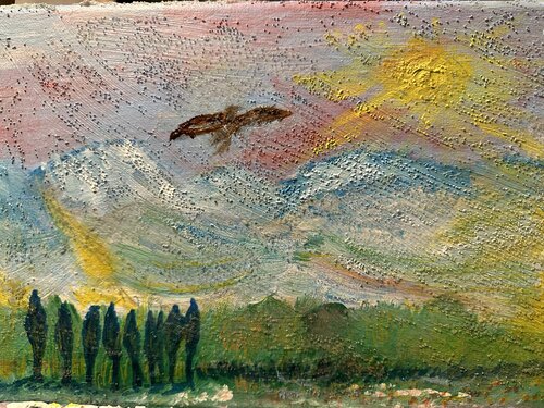 Der Adler mit Blick in die Ferne van Steven Elijah Neuhaus, Schilderij te koop op Singulart
