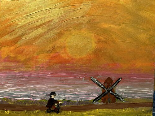 Die Reise ins in den goldenen Abend di Steven Elijah Neuhaus, Pittura in vendita su Singulart