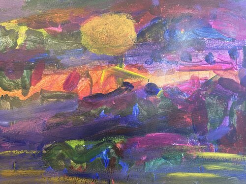 Bunt und grell naive Malerei auf 400 Gramm Papier de Steven Elijah Neuhaus, Pintura a la venta en Singulart