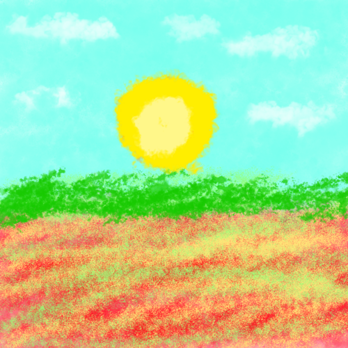 Naives Blumenmeer Digital Painting auf Leinwand di Steven Elijah Neuhaus, Pittura in vendita su Singulart