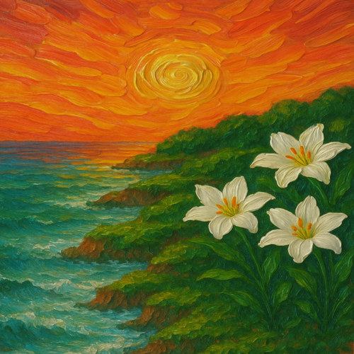 Die Lilien des Meeres van Steven Elijah Neuhaus, Schilderij te koop op Singulart