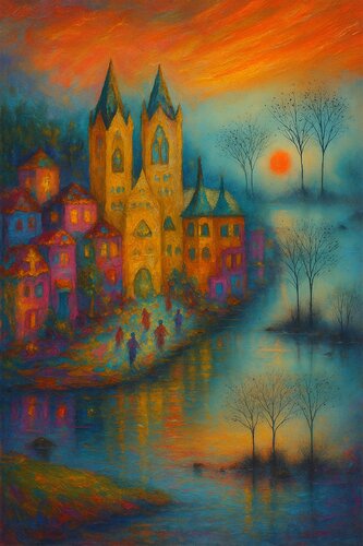 Colmar Surreal Mixed Media van Steven Elijah Neuhaus, Schilderij te koop op Singulart