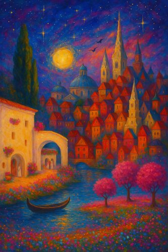 Dreanland in THE Night  Mixed Media van Steven Elijah Neuhaus, Schilderij te koop op Singulart