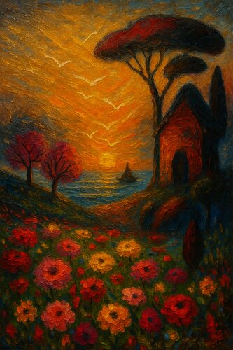 Traumland eines Blumenmeeres von Steven Elijah Neuhaus, Malerei kaufen auf Singulart