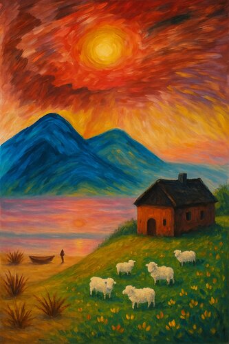 Der Hügel der Ruhe am Rande des Meeres von Steven Elijah Neuhaus, Malerei kaufen auf Singulart