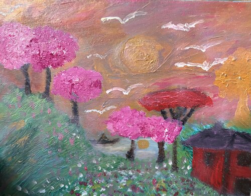 Dreamland naiv Mixed Media von Steven Elijah Neuhaus, Malerei kaufen auf Singulart