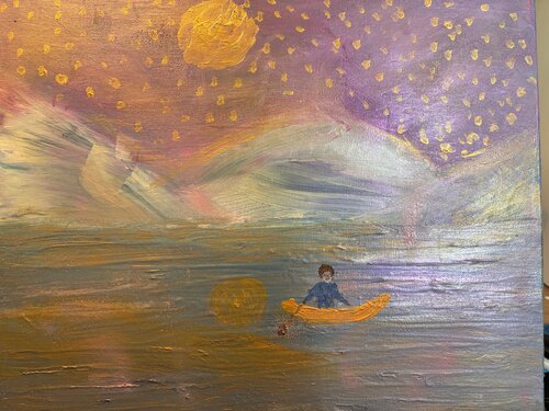 Auf dem lichter Meer gleitet der kleine Traumfänger by Steven Elijah Neuhaus, Painting for Sale on Singulart